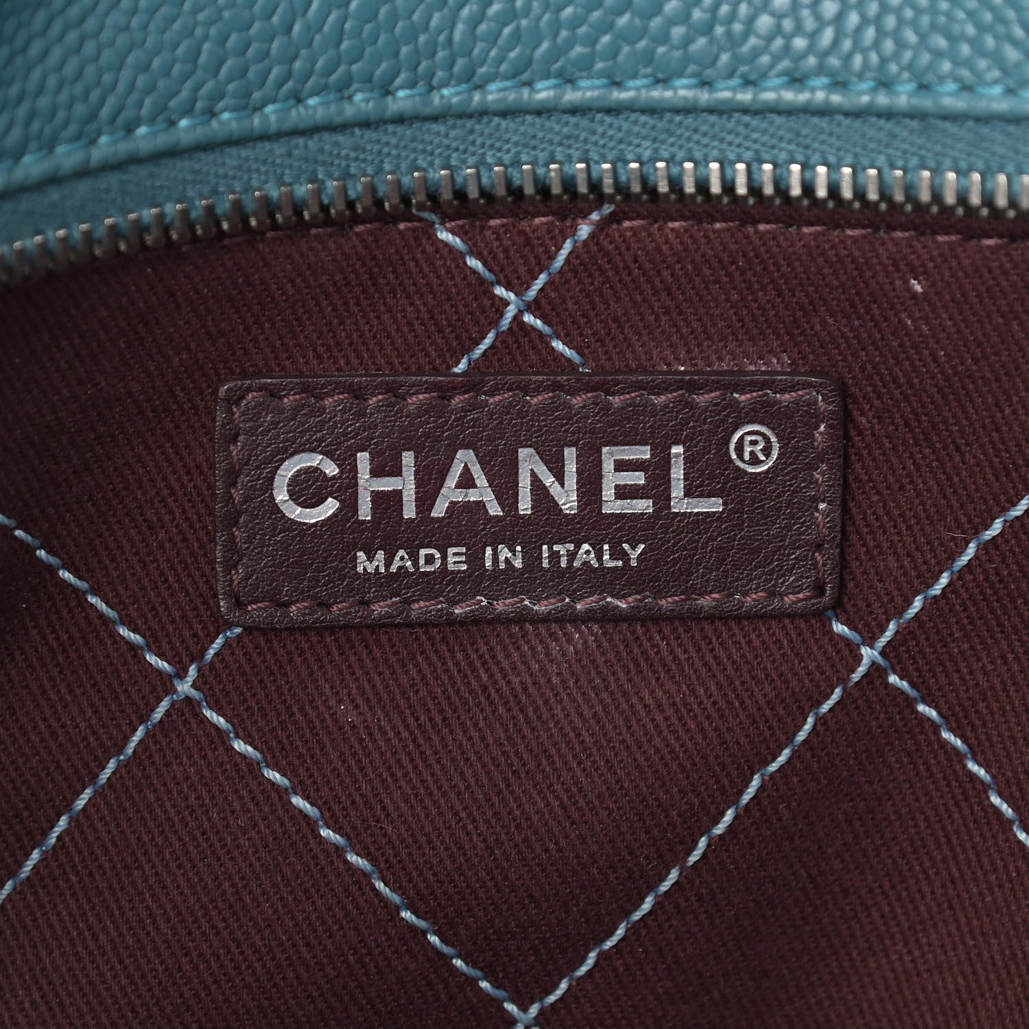 Chanel Caviar Quilted Small Deauville Bowling Bag Blue 6 of 12