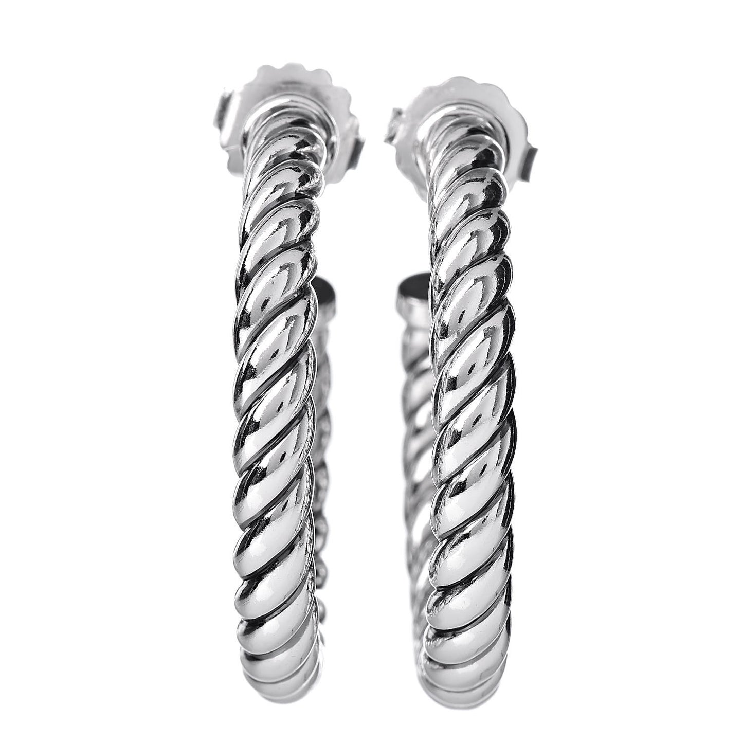 Sterling Silver 39mm Large Classic Classics Hoop Earrings
