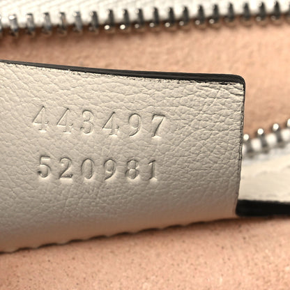 Gucci Vintage Effect Calfskin Matelasse Diagonal Small Torchon GG Marmont Shoulder Bag Blue Agata Mystic White 7 of 11