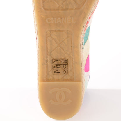 Chanel Toile Striped CC Espadrilles 38 Multicolor Black 7 of 9