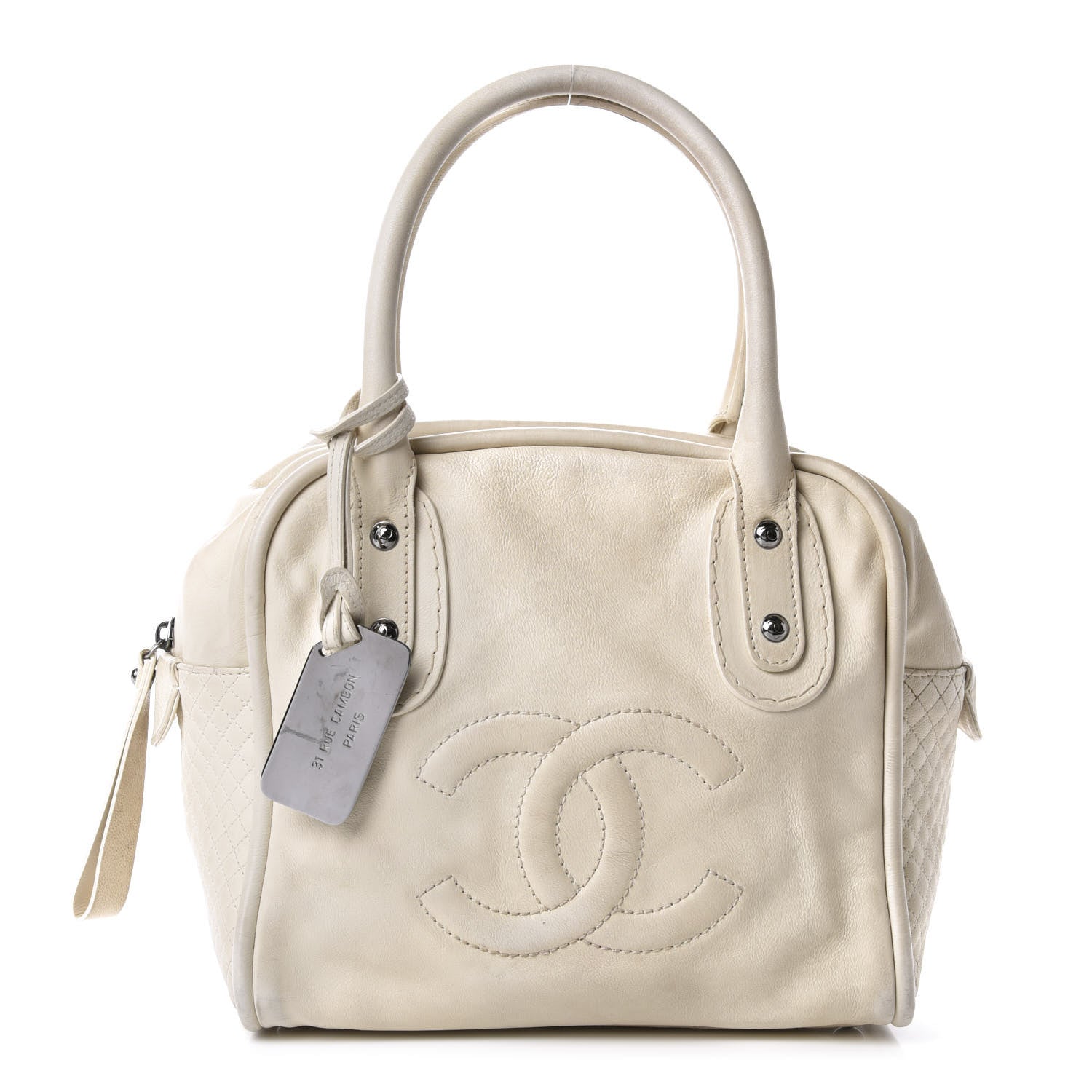 Chanel Calfskin Small CC Bowler White 1 of 11