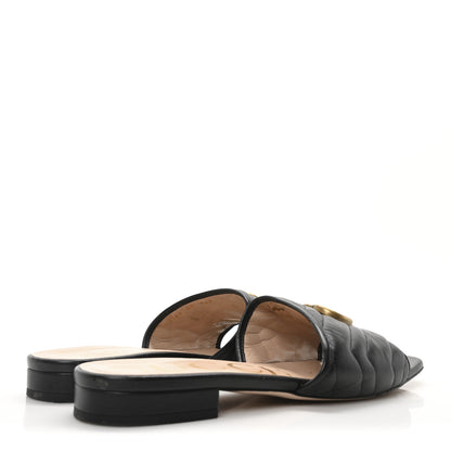 Gucci Nappa Matelasse GG Marmont Flat Slide Sandals 40 Black 5 of 9