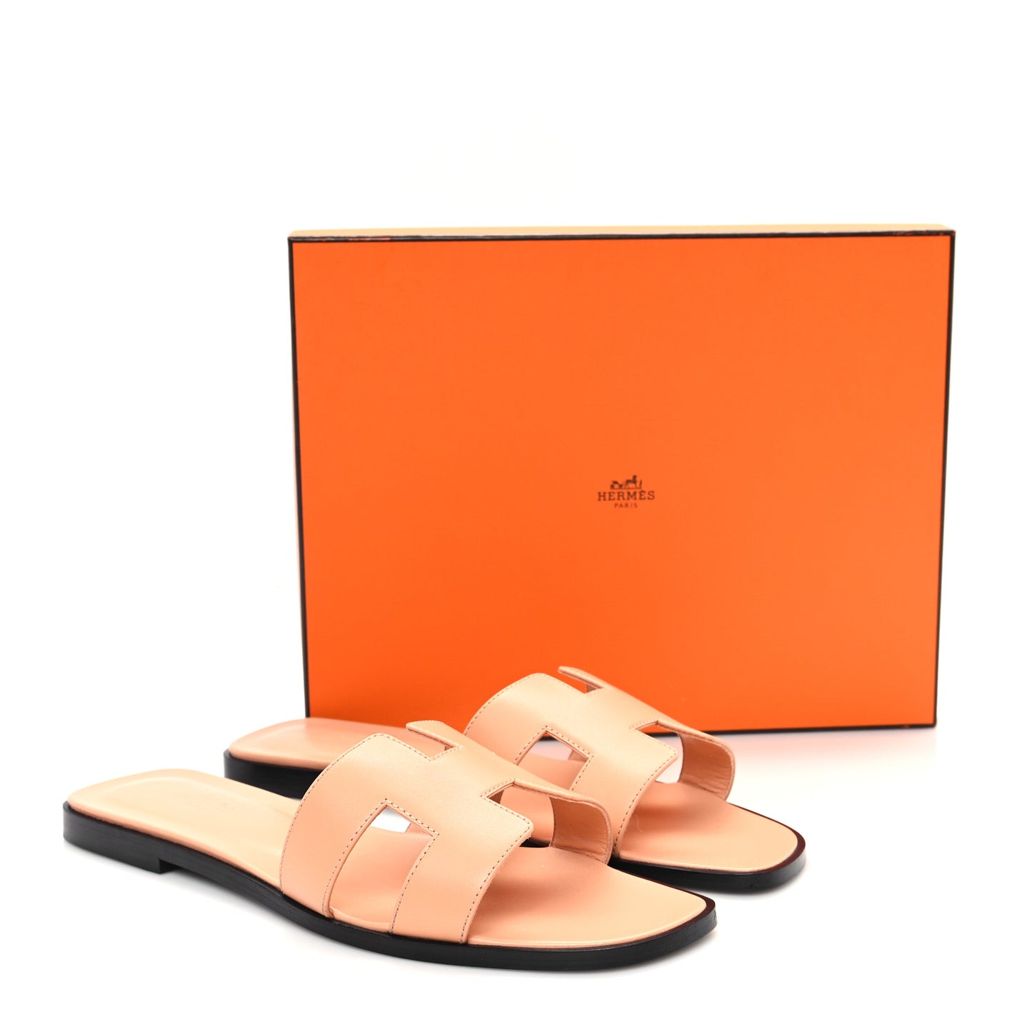 Box Calfskin Oran Sandals 40.5 Granit Rose