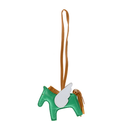 Hermes Milo Lambskin Grigri Rodeo Pegase Horse Bag Charm PM Menthe Sesame Bleu Brume 1 of 6