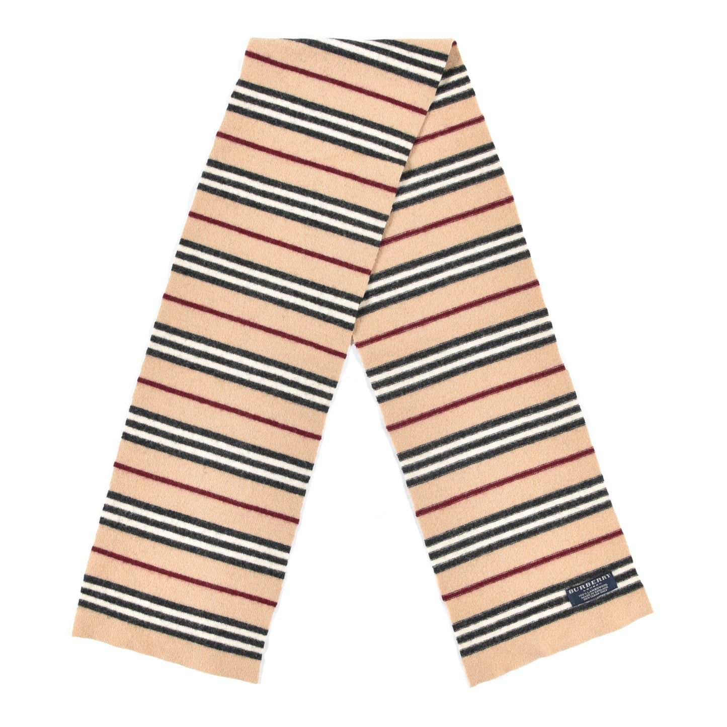 Lambswool Stripe Scarf Camel