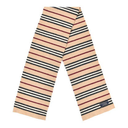 Burberry Lambswool Stripe Scarf Camel 2 of 3