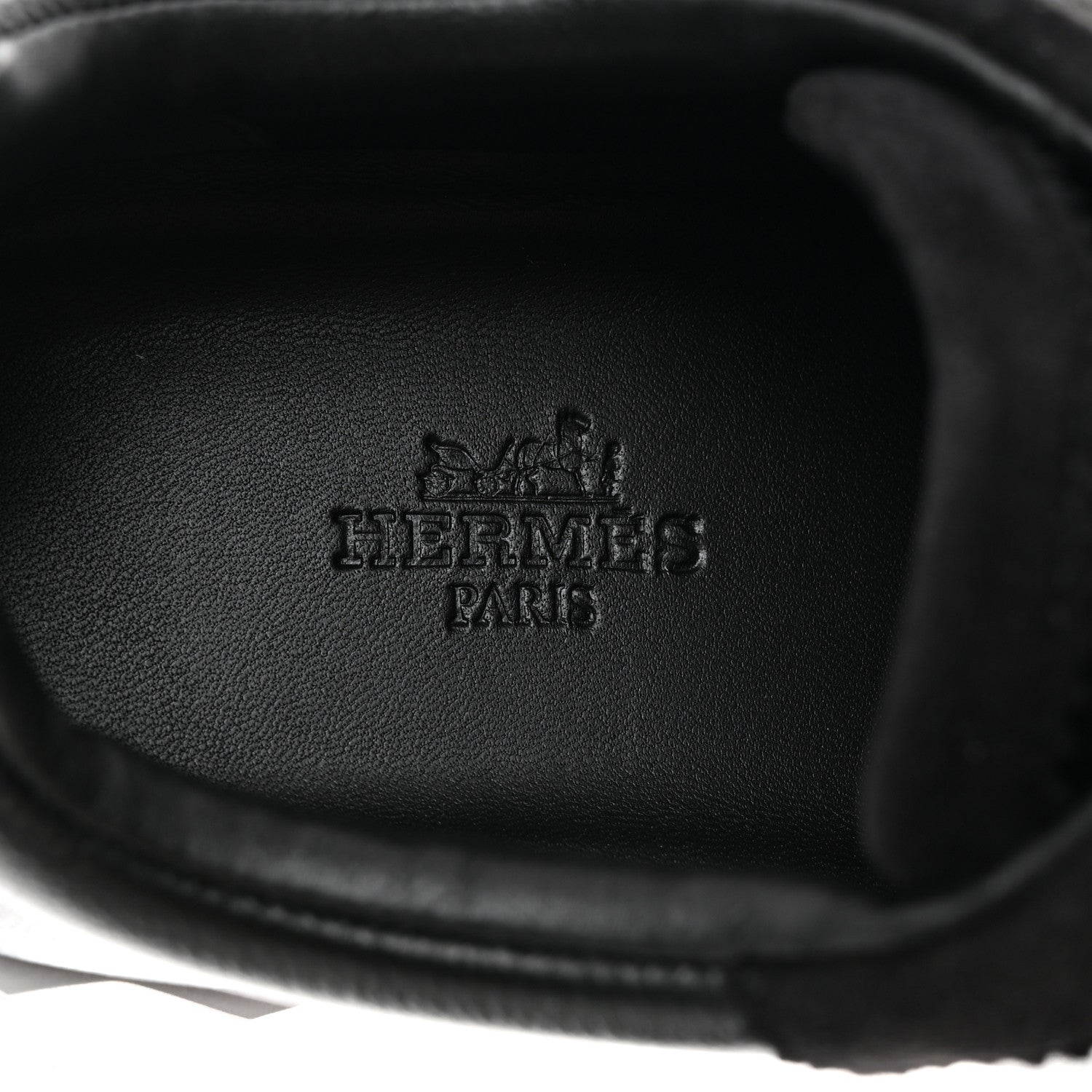 Hermes Goatskin Suede Goatskin Bouncing Sneakers 37.5 Black 6 of 9