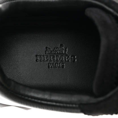 Hermes Goatskin Suede Goatskin Bouncing Sneakers 37.5 Black 6 of 9