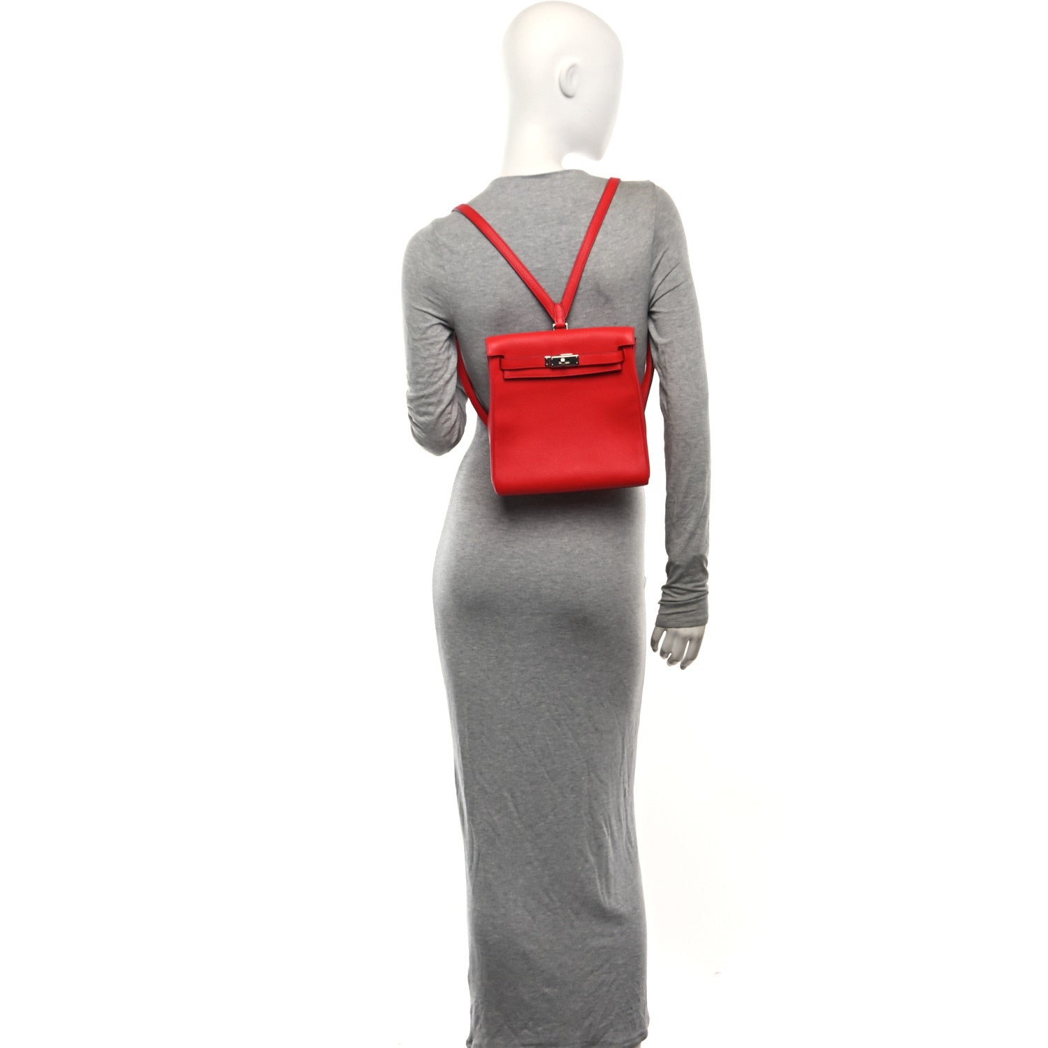 Hermes Taurillon Clemence Kelly Ado Backpack Rouge De Coeur 2 of 11