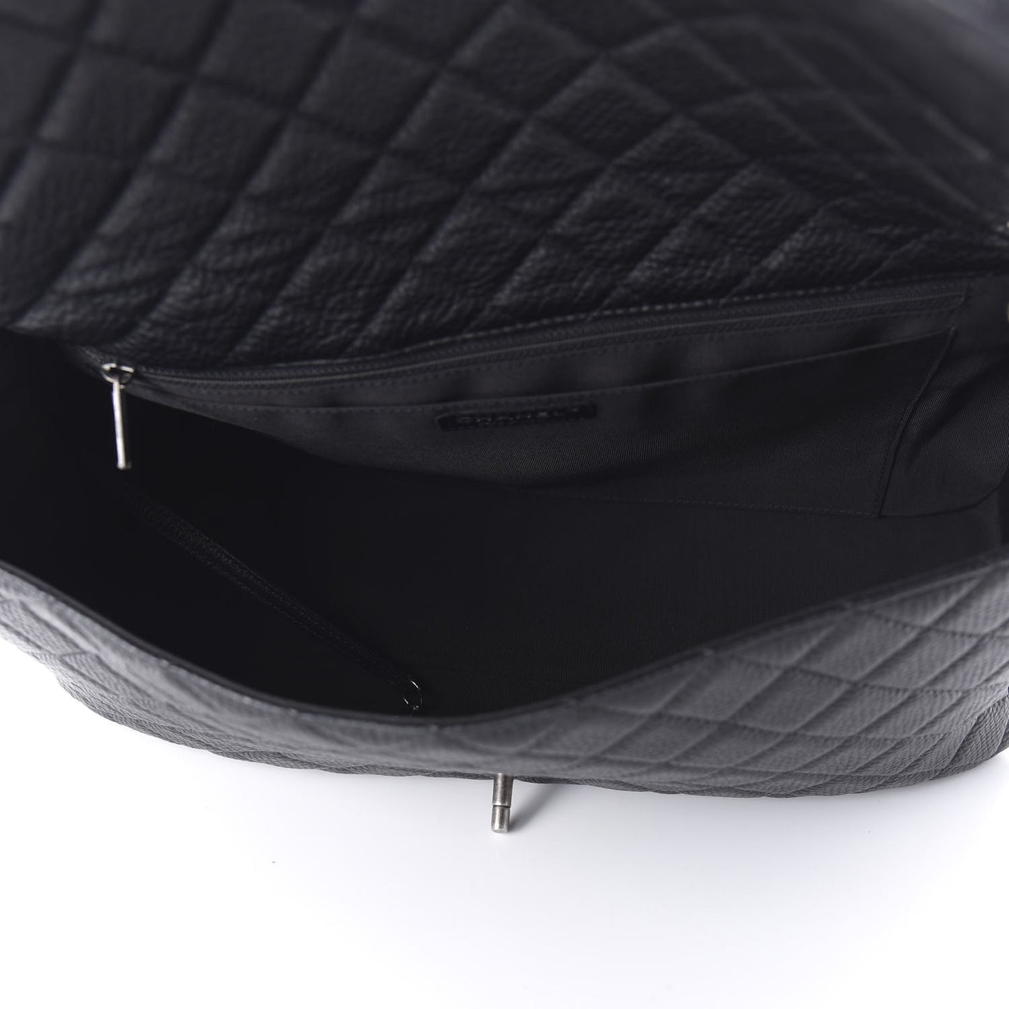 Calfskin Quilted Small XXL Travel Flap Bag Black