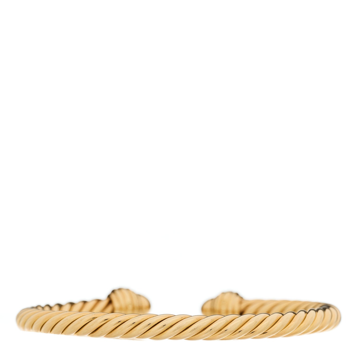 David Yurman 18K Yellow Gold Diamond 5mm Classic Cablespira Bracelet 2 of 4