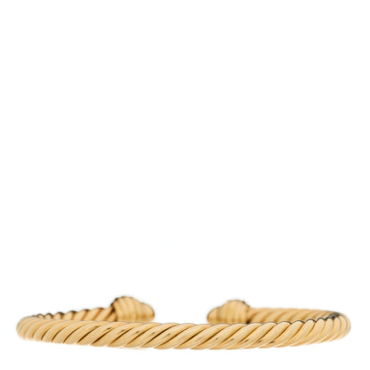 David Yurman 18K Yellow Gold Diamond 5mm Classic Cablespira Bracelet 2 of 4