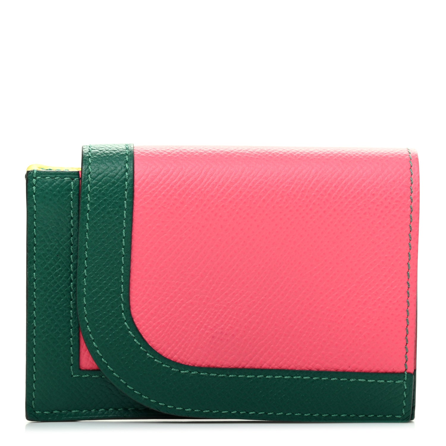 Hermes Epsom Camail Long Wallet Rose Azalee Malachite Lime 1 of 7
