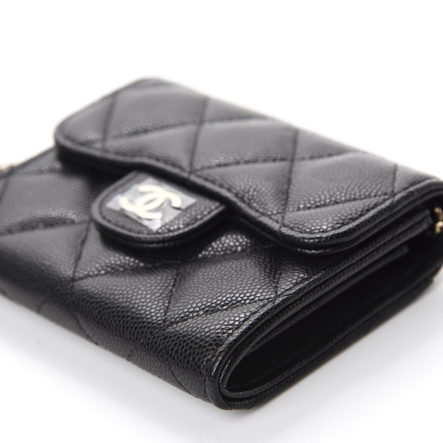 Chanel Caviar Quilted Flap Card Holder On Chain Black 7 of 12