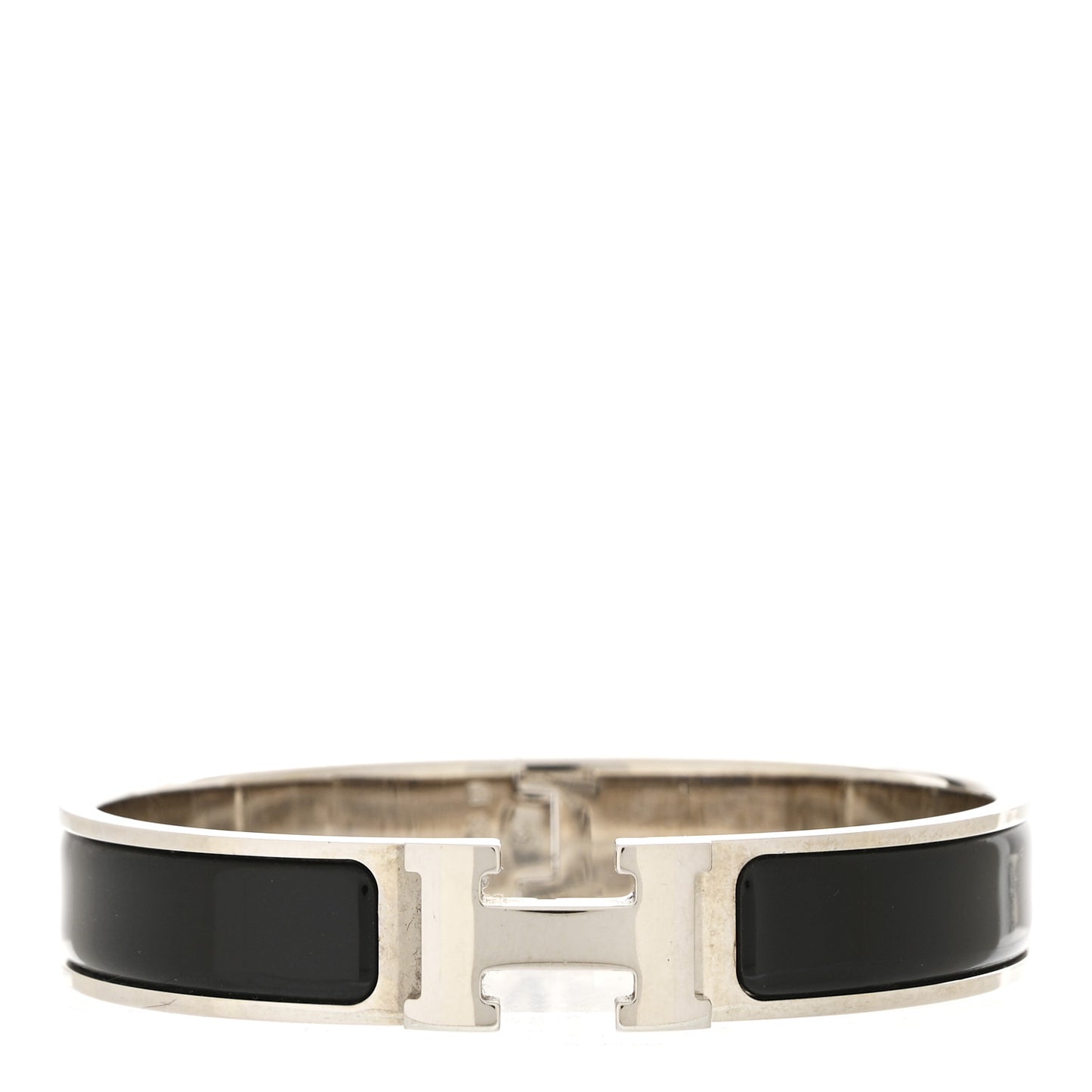 Enamel Narrow Clic Clac H Bracelet GM Black