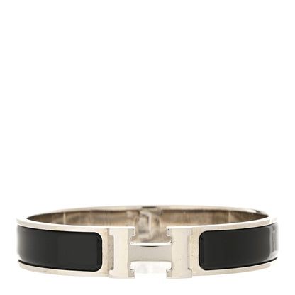 Hermes Enamel Narrow Clic Clac H Bracelet GM Black 1 of 4