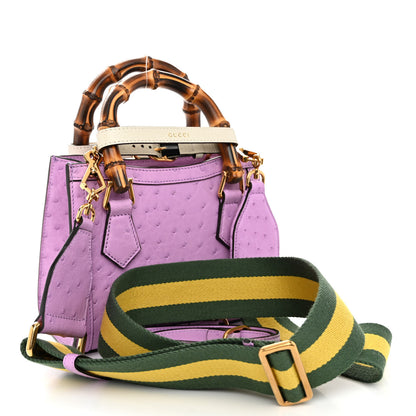 Gucci Ostrich Web Mini Diana Tote Bag Purple 3 of 11