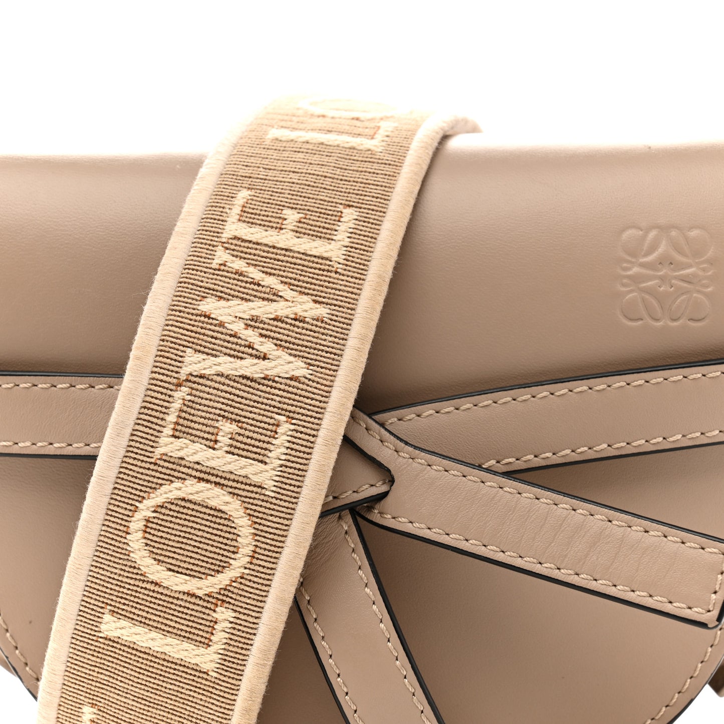 Calfskin Jacquard Mini Gate Dual Bag Sand