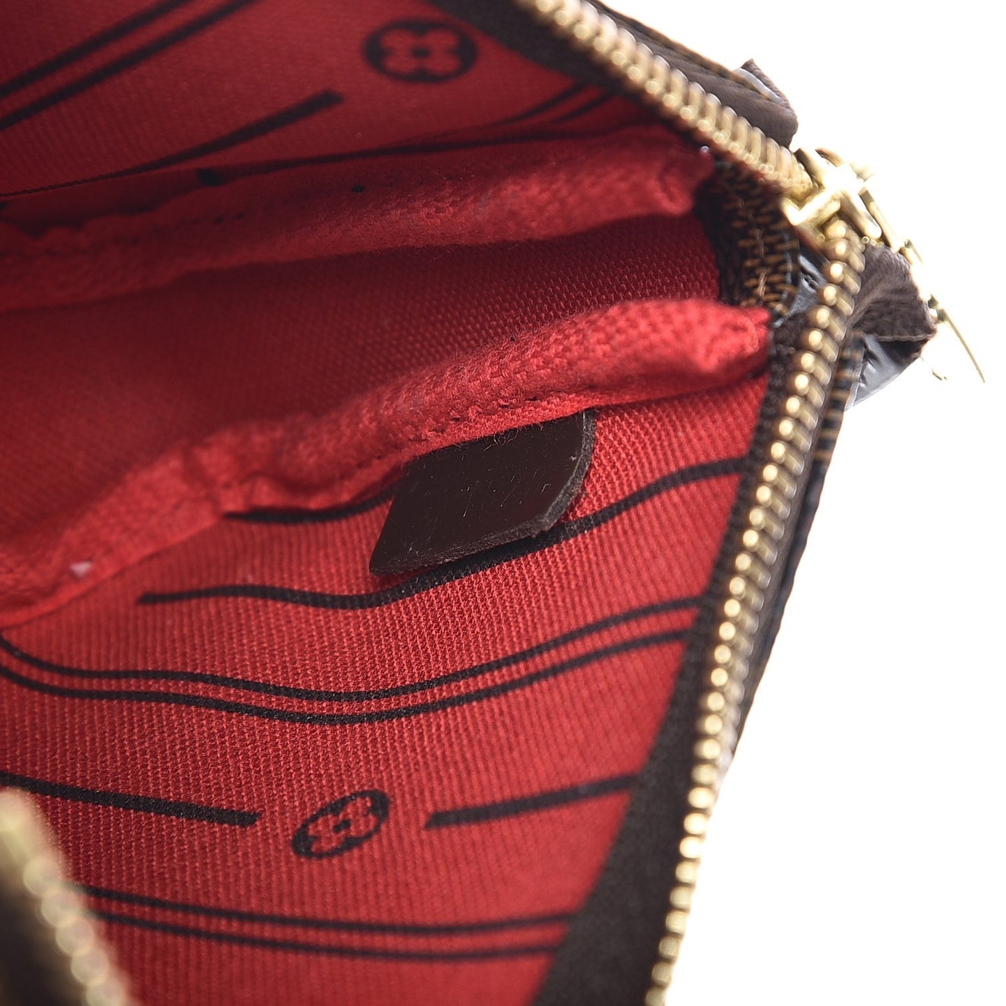 Damier Ebene Complice Trunks and Bags Mini Pochette Accessories Red
