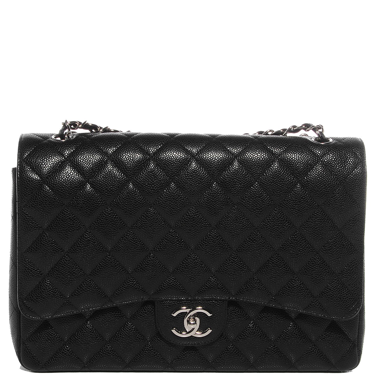 Caviar Quilted Maxi Double Flap Black