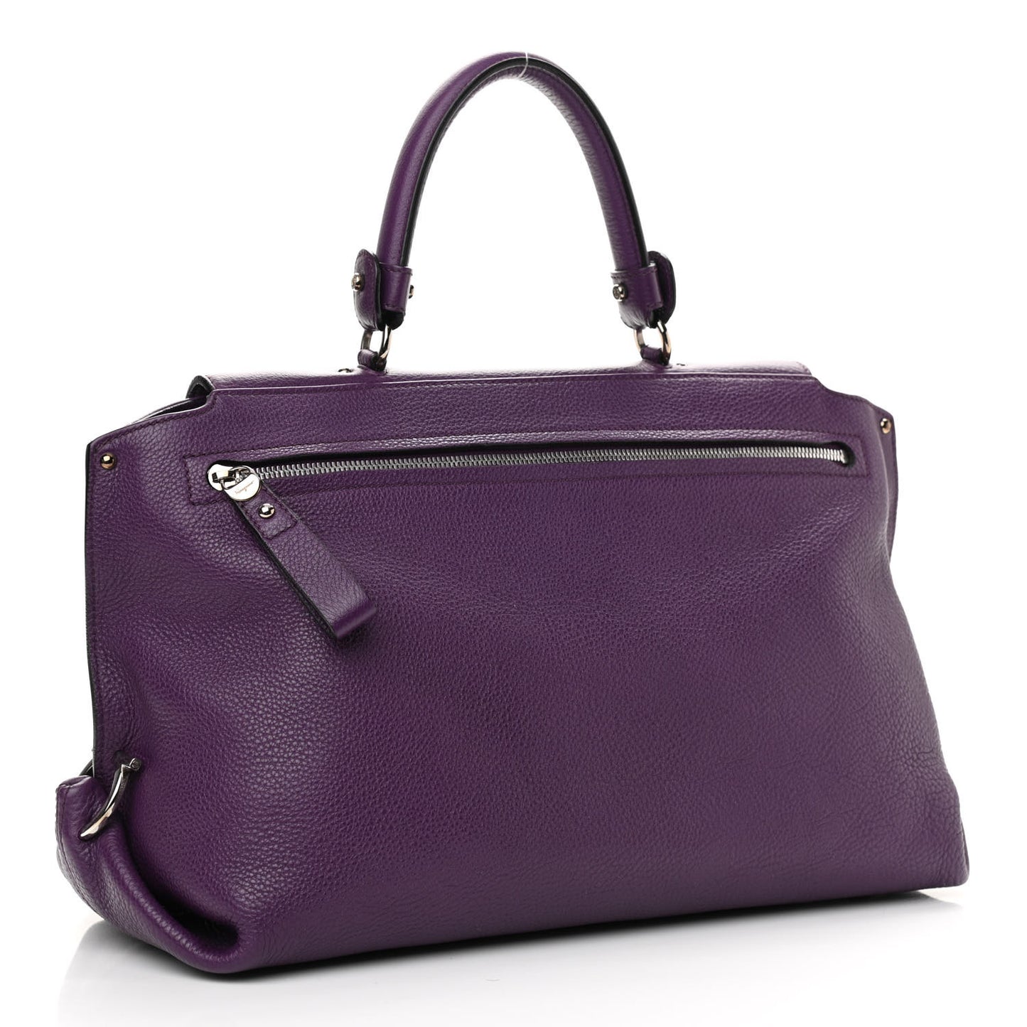 Calfskin Large Sofia Satchel Purple