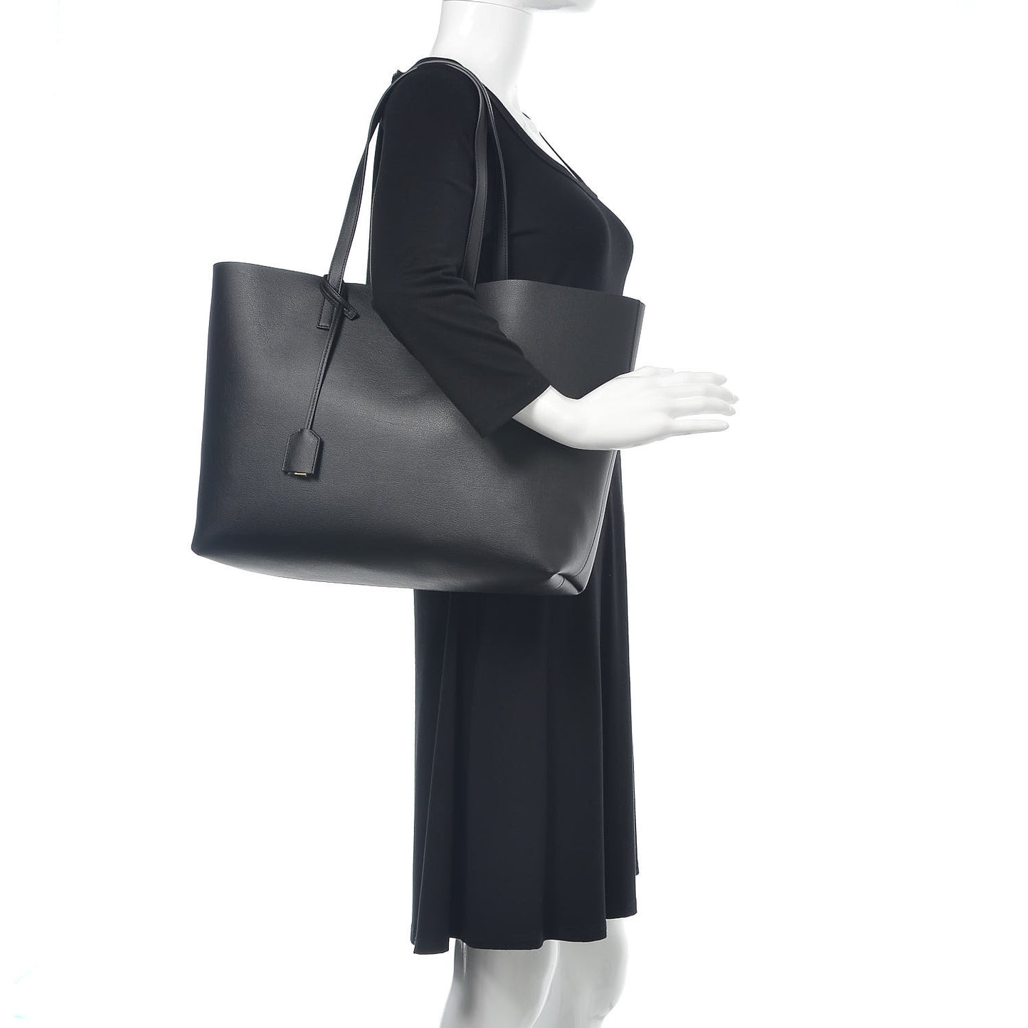 Calfskin Large Shopping Tote Black