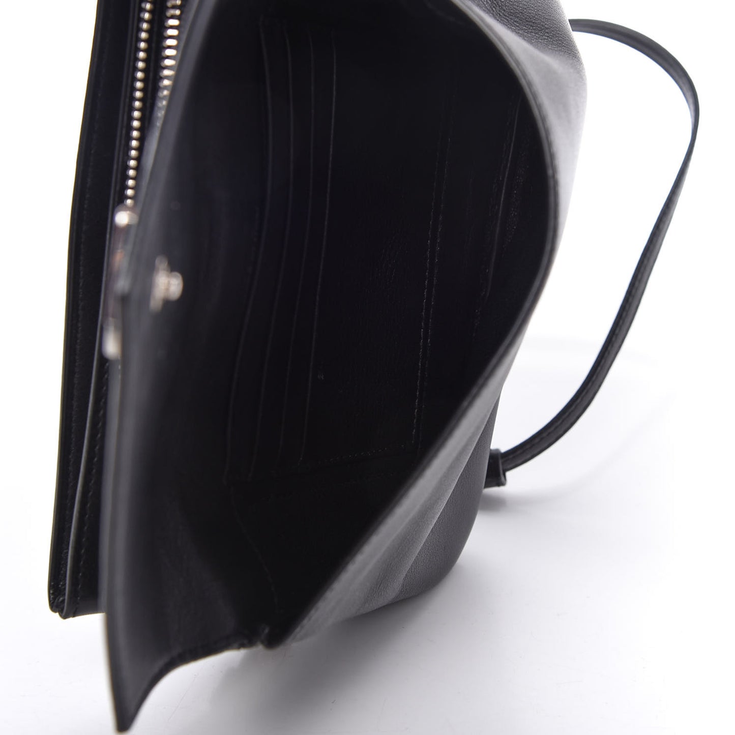 Calfskin Monogram Tri Pocket Crossbody Bag Black