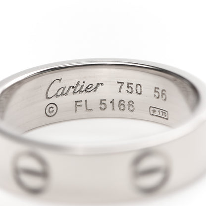Cartier 18K White Gold 5.5mm LOVE Ring 56 7.5 4 of 5