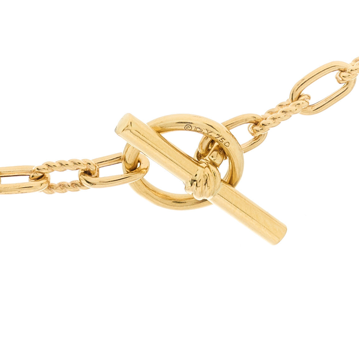 18K Yellow Gold 3mm Madison Three Ring Chain Necklace
