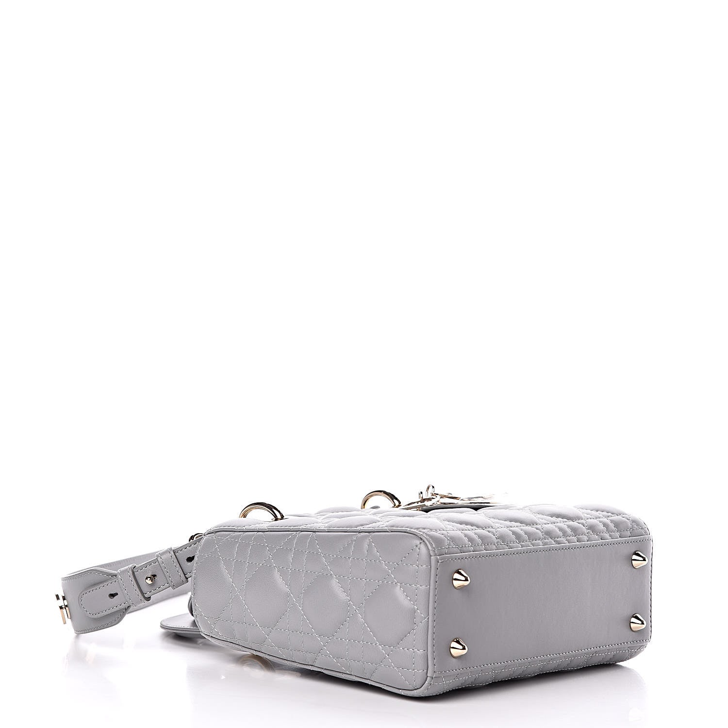 Christian Dior Lambskin Cannage Small Lucky Badges My Lady Dior Grey 4 of 10