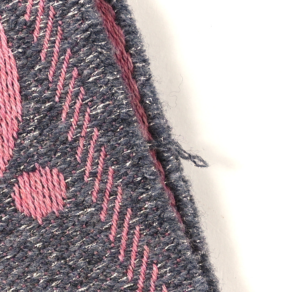 Gucci Wool Lame Jacquard Monogram Jumbo GG Lady Nest Lux Scarf Graphite Pink 5 of 5