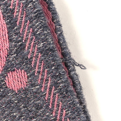 Gucci Wool Lame Jacquard Monogram Jumbo GG Lady Nest Lux Scarf Graphite Pink 5 of 5