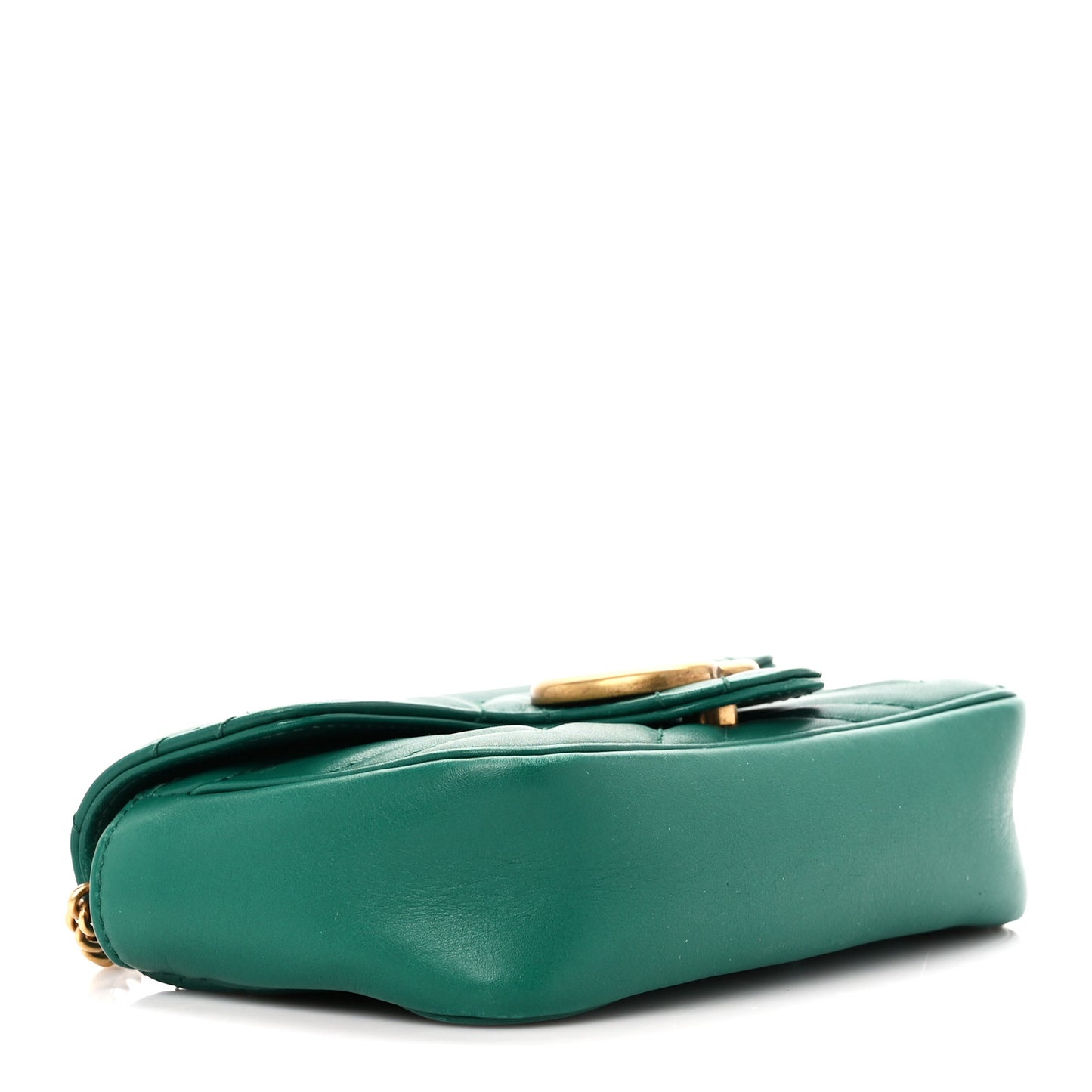 Calfskin Matelasse Super Mini GG Marmont Shoulder Bag Emerald Green