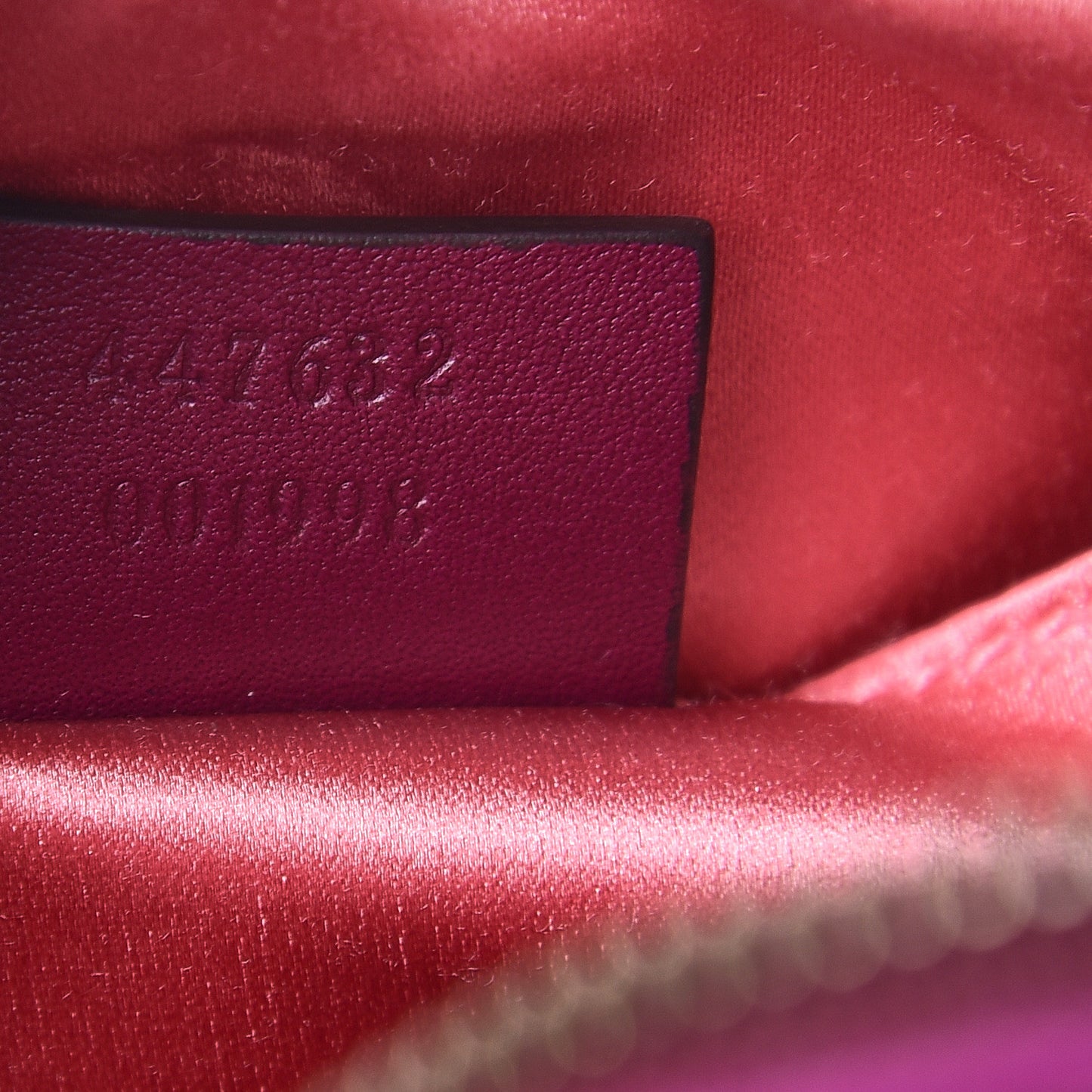 Velvet Matelasse Small GG Marmont Chain Shoulder Bag Fuchsia Violet Cyclamen