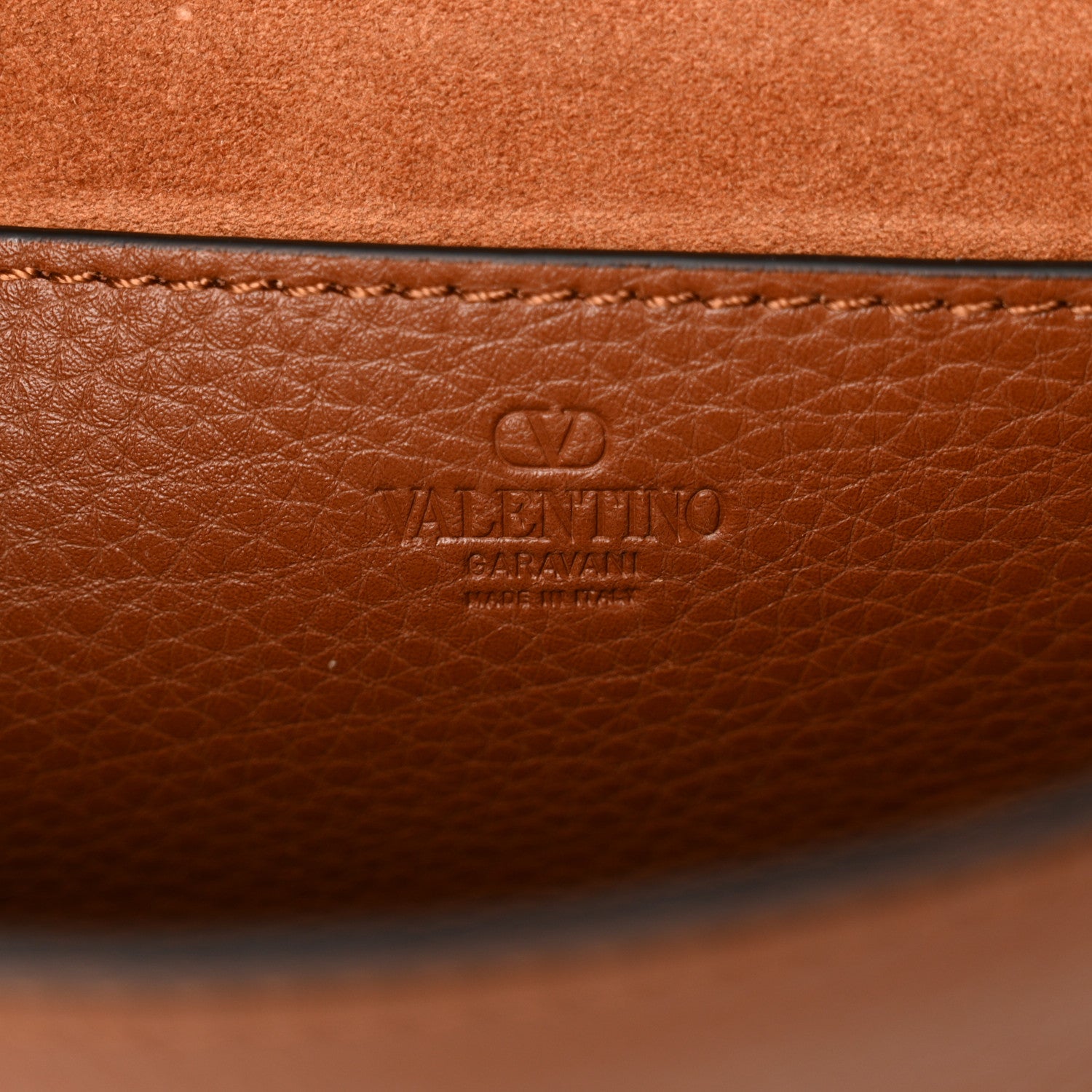 Valentino Garavani Pebbled Calfskin Medium Rockstud Flip Lock Crossbody Bag Saddle Brown 6 of 11
