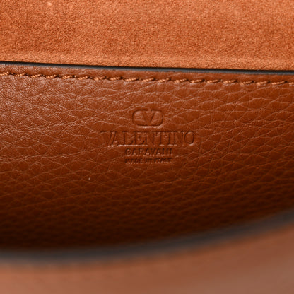 Valentino Garavani Pebbled Calfskin Medium Rockstud Flip Lock Crossbody Bag Saddle Brown 6 of 11