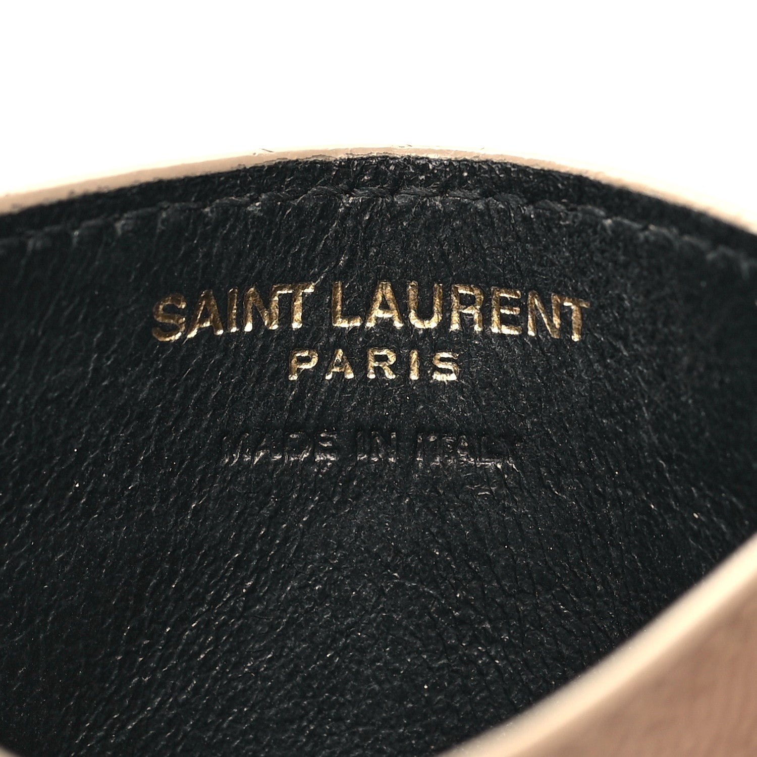 Saint Laurent Grain De Poudre Matelasse Chevron Monogram Credit Card Case Dark Beige 6 of 10