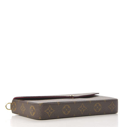 Louis Vuitton Monogram Pochette Felicie Chain Wallet Fuchsia 4 of 14