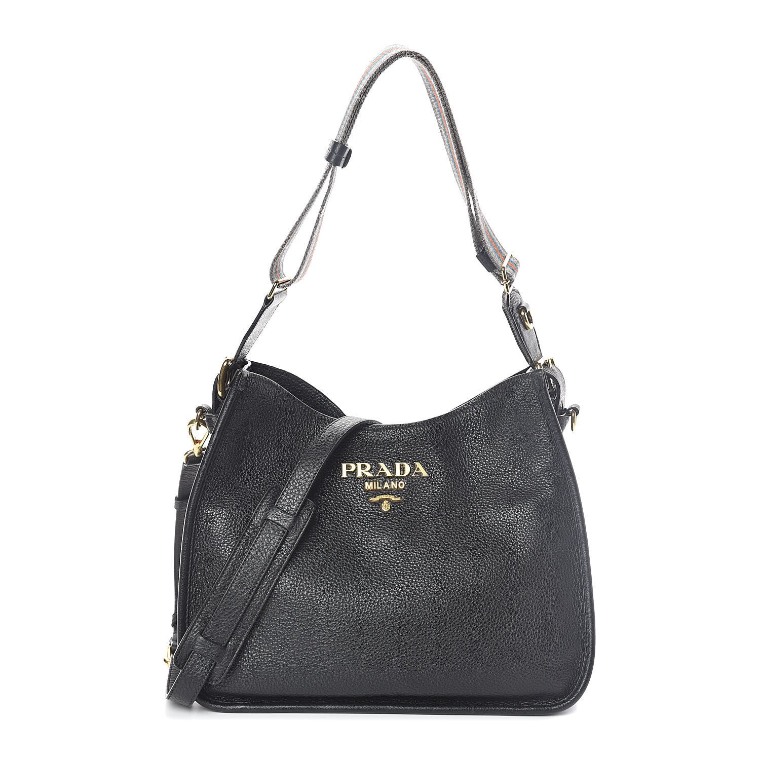 Prada Vitello Daino Hobo Black 1 of 10