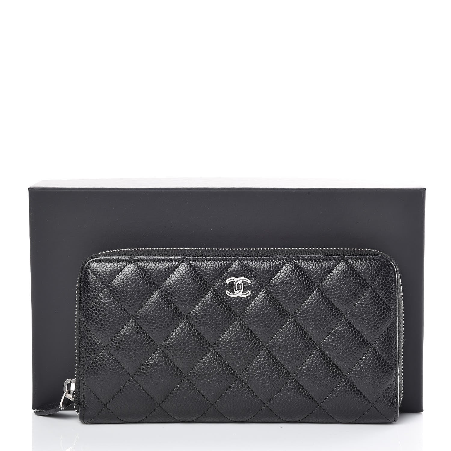 Chanel Caviar Quilted Large Gusset Zip Around Wallet Black 9 of 9