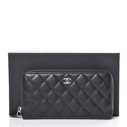 Chanel Caviar Quilted Large Gusset Zip Around Wallet Black 9 of 9