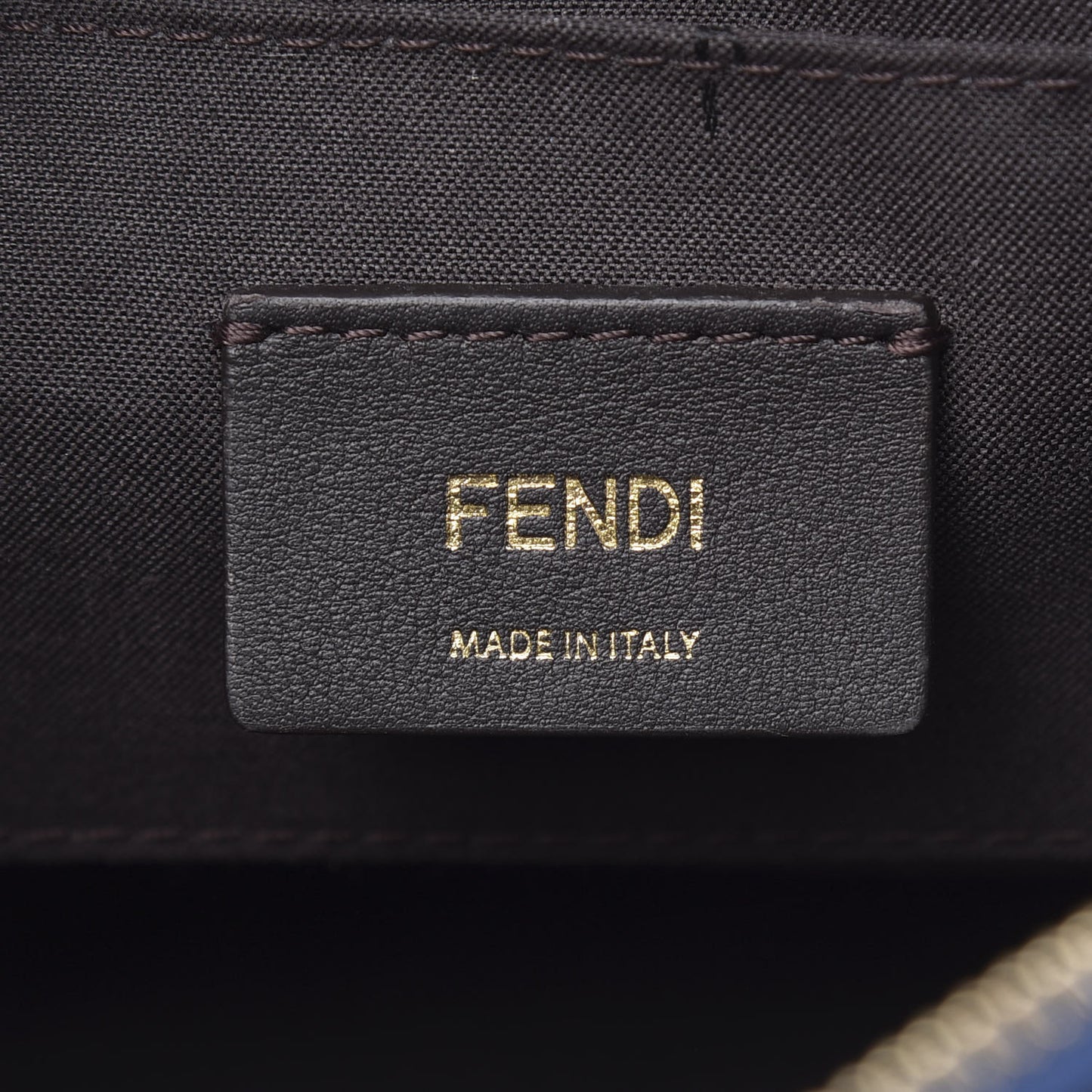 Glazed Fabric Vitello Century F is Fendi FF 1974 Stamp Patch Camera Case Mogano Panna Iris