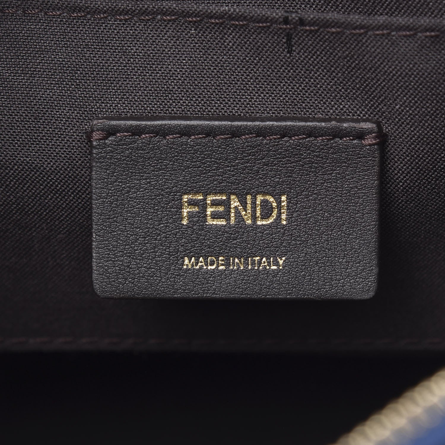 Fendi Glazed Fabric Vitello Century F is Fendi FF 1974 Stamp Patch Camera Case Mogano Panna Iris 6 of 10