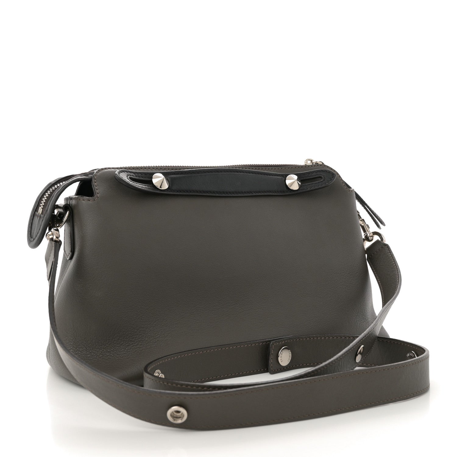Fendi Vitello Dolce 4 Color Medium By The Way Boston Bag Carbone Grigio Polvere Multicolor 3 of 12
