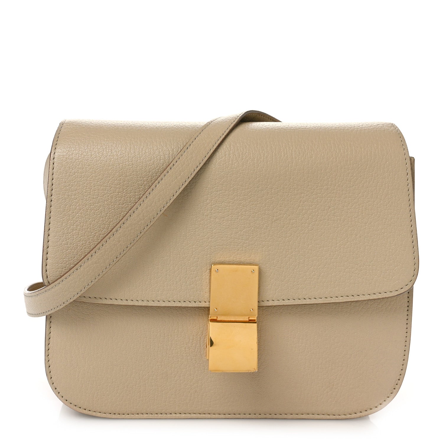 Celine Goatskin Medium Classic Box Flap Bag Dune 1 of 8
