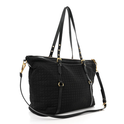 Prada Nylon Tessuto Quilted Shoulder Bag Black 3 of 11