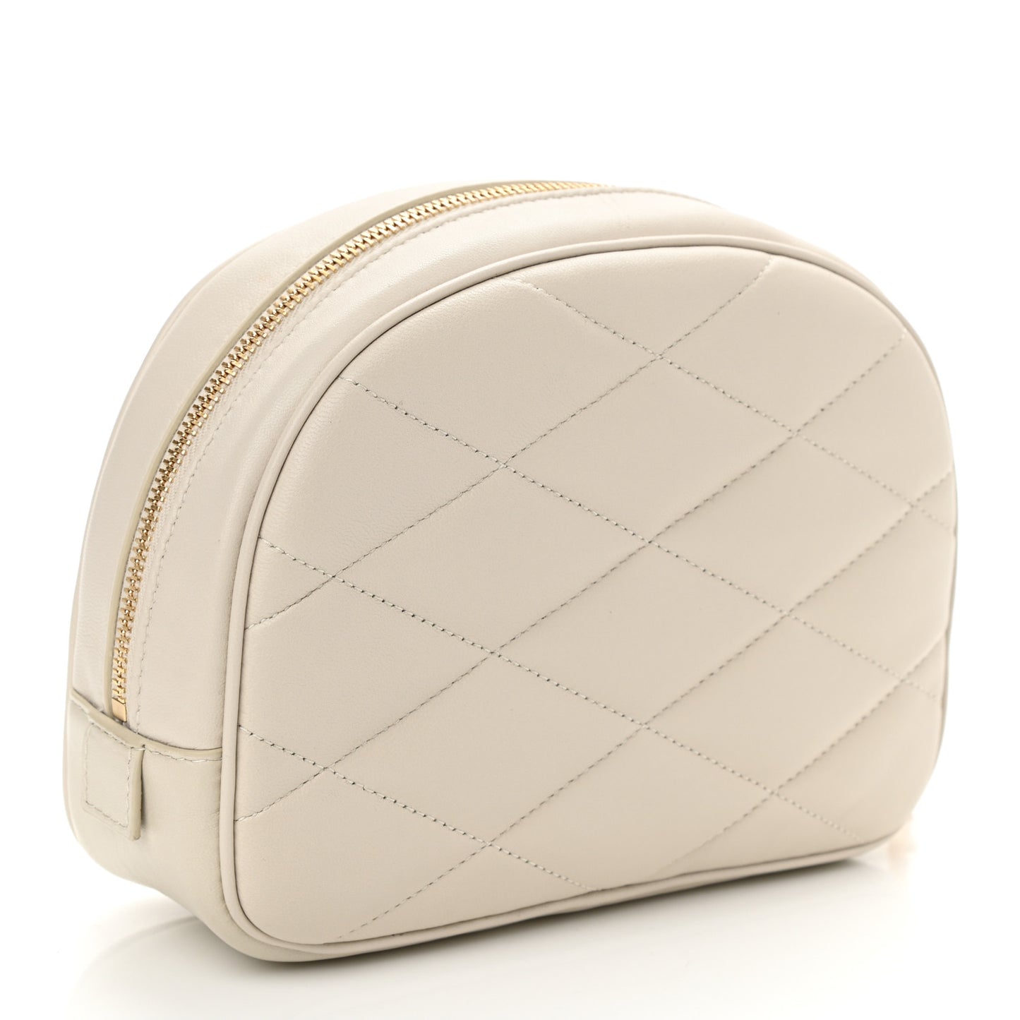 Lambskin Quilted Lolita Cosmetic Pouch Crema Soft