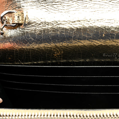 Saint Laurent Metallic Crackled Calfskin Kate Monogram Tassel Chain Wallet Gold 14 of 15