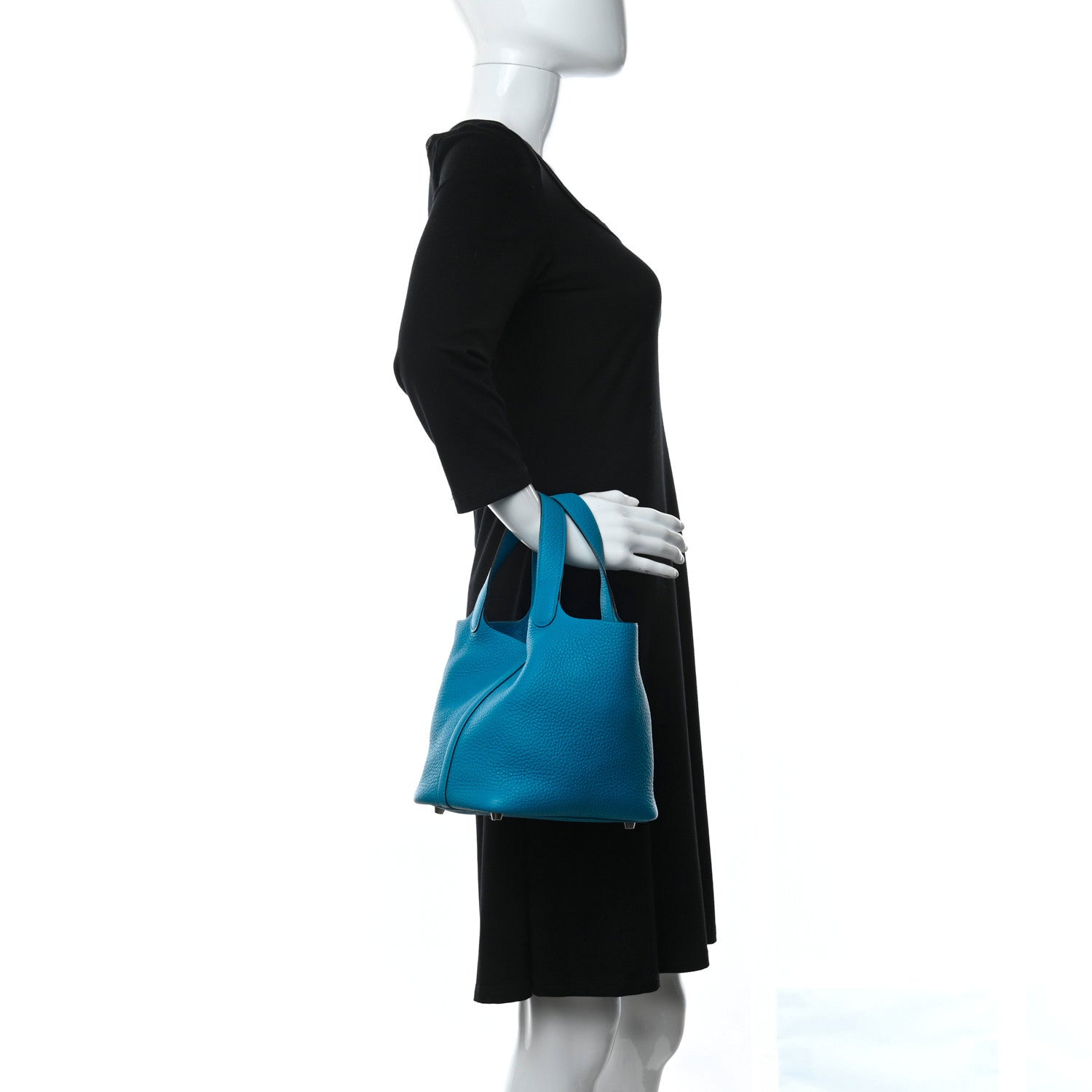 Hermes Taurillon Clemence Picotin Lock 18 PM Bleu Frida 2 of 9