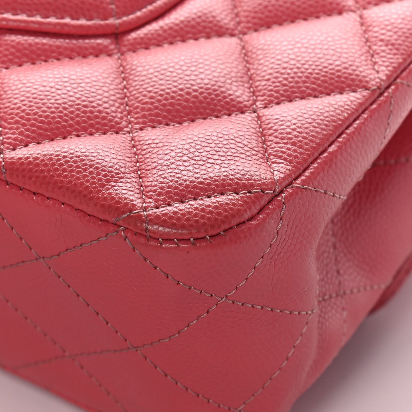 Caviar Quilted Medium Double Flap Pink